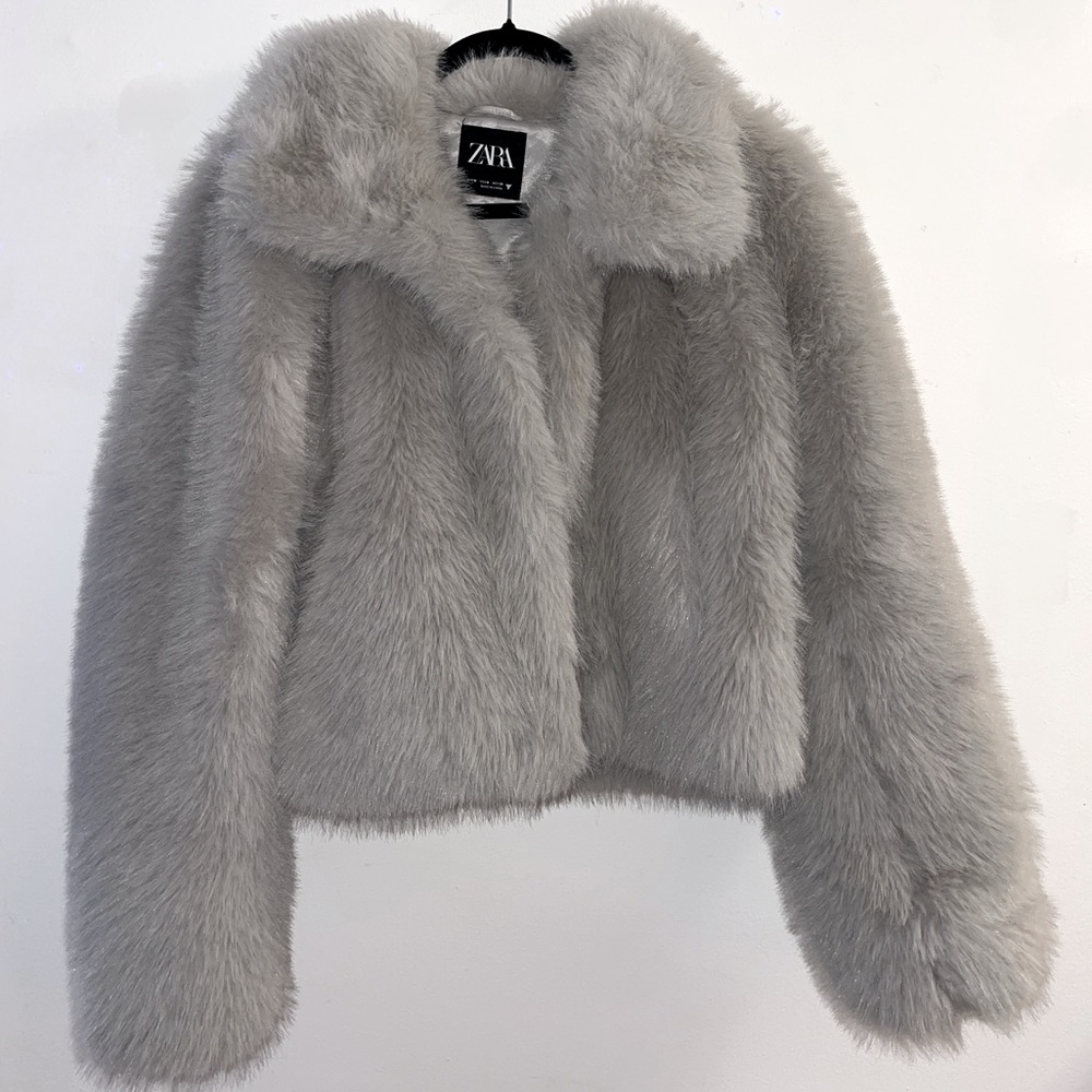 Gray Faux Fur Zara Jacket
